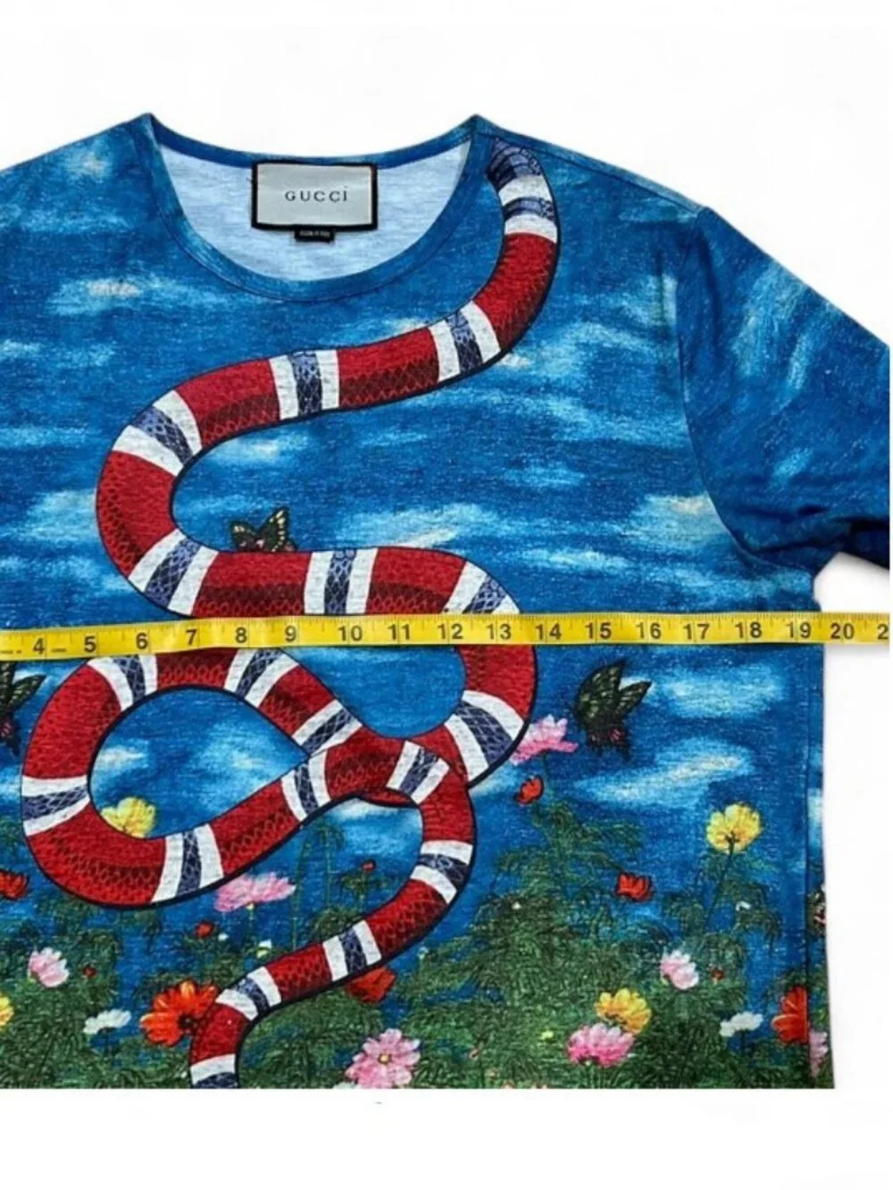 Gucci Graphic Print Tshirt Snake Floral Multicolor Made in Italy